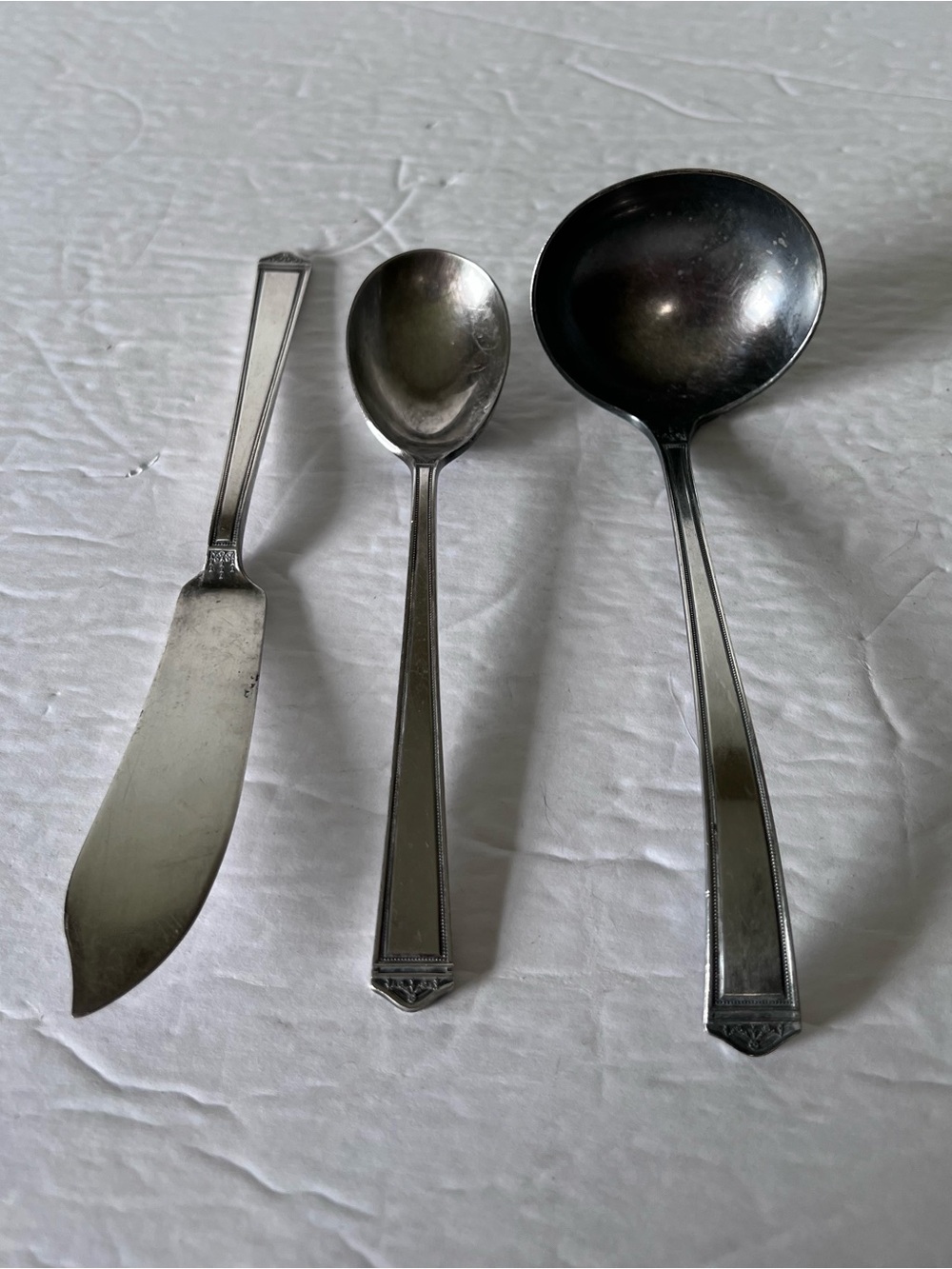 VTG 1847 Rogers Bros Silverware Not Mono Anniversary Pattern Ladle Butter Soup